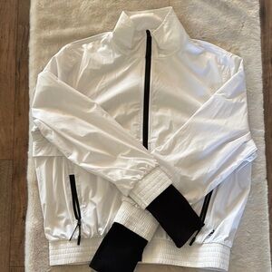 White and Black Zip-Up Jacket